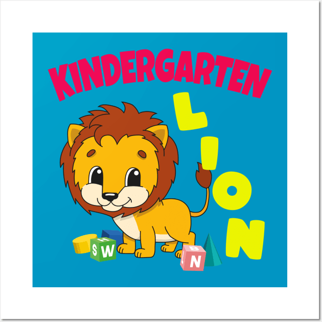 Kindergarten Lion Boys Gift Wall Art by Foxxy Merch